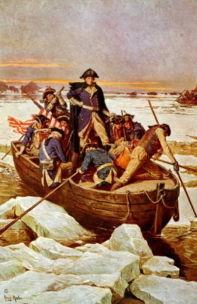 George Washington traversant le fleuve Delaware, 25 décembre 1776. Un incident de la guerre d