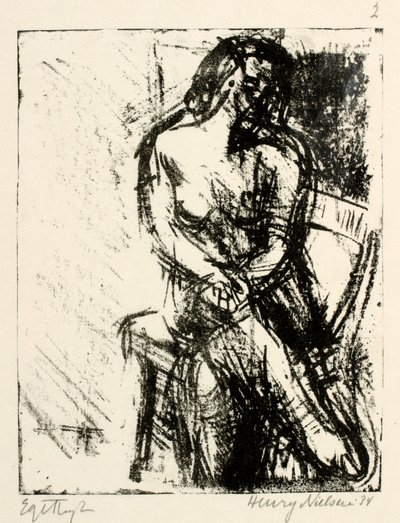 Modèle féminin assis - Henry Nielsen