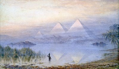 Les Pyramides pendant la crue du Nil, Égypte, 1888 - Henry Noel Shore
