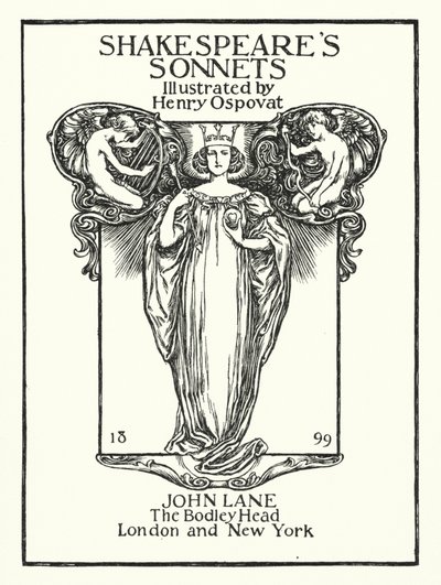 Sonnets de Shakespeare, page de titre - Henry Ospovat