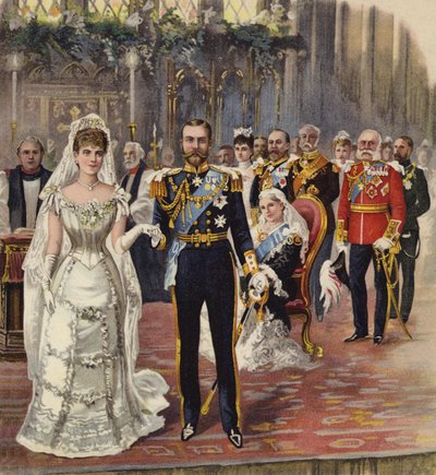 Le mariage du duc de Cornouailles et de York avec la princesse Mary, Chapelle Royale, Palais St James, Londres, 6 juillet 1893 - Henry Payne