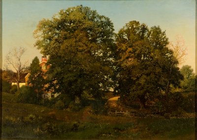 Vieux chênes au coucher du soleil - Henry Pember Smith