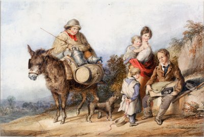 Garçon laitier avec groupe familial, vers 1840 - Henry Perlee Parker