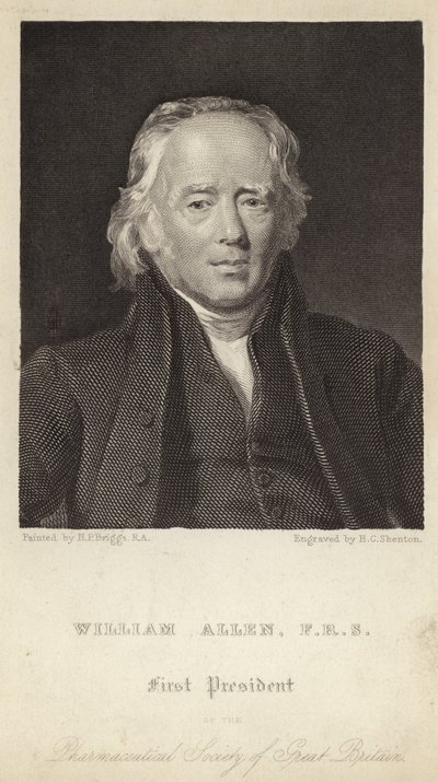 William Allen - Premier président de la Société pharmaceutique de Grande-Bretagne (1770-1843) (gravure) - Henry Perronet (after) Briggs
