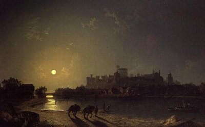Vue Nocturne du Château de Windsor depuis la Tamise - Henry Pether