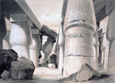 Intérieur de la grande salle de Karnac, Égypte, 1845 - Henry Pilleau
