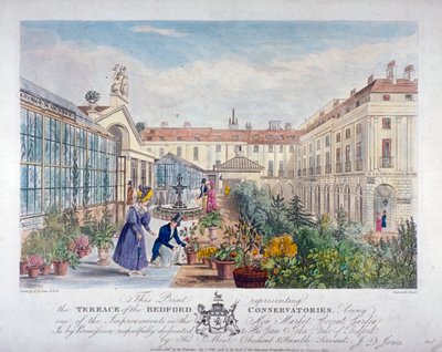 Terrasse des conservatoires de Bedford au marché de Covent Garden, Westminster, Londres, 1831 - Henry Pyall