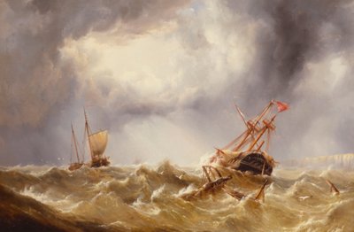 Démâté dans une tempête au large de la côte du Kent - Henry Redmore