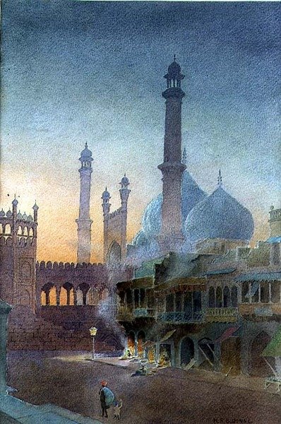 Vue de la mosquée Jumma, Vieux Delhi - Henry Richard Beadon Donne