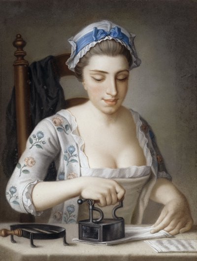Une servante repassant - Henry Robert Morland