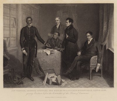 Jan Tzatzoe, Andries Stoffles, le Révérend Dr Philip et les Révérends Messieurs Read, père et fils, témoignant devant le comité de la Chambre des communes - Henry Room