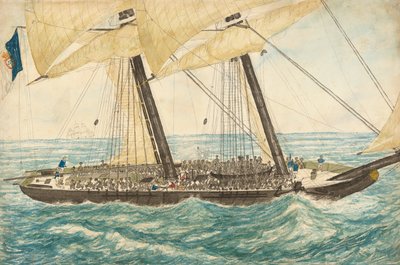 Le négrier portugais Diligenté capturé par le sloop H.M. Pearl avec 600 esclaves à bord - Henry Samuel Hawker
