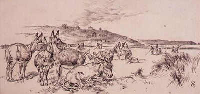 Ânes sur le parcours de golf, illustration du magazine 