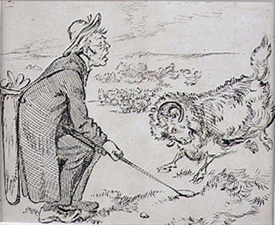 Le golfeur surpris, illustration du magazine 