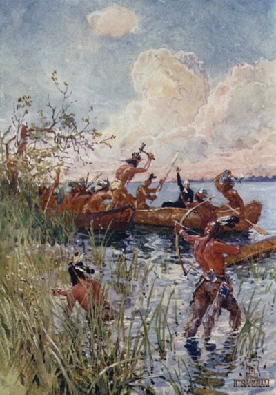 Attaqué par les Iroquois - Henry Sandham