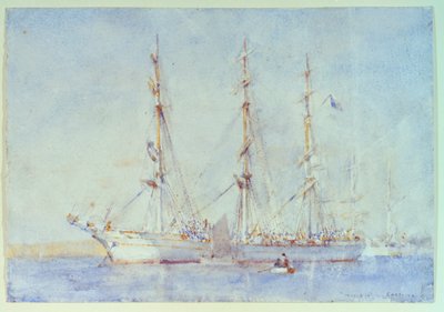 Navire français Marecual de Cashes à Falmouth, juillet 1914, début du 20e siècle - Henry Scott Tuke