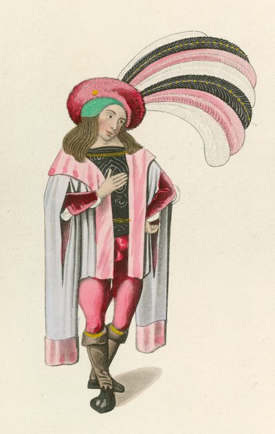 Figure 1 du Roman de la Rose, c 1480, au British Museum, Harl M S 4425 - Henry Shaw
