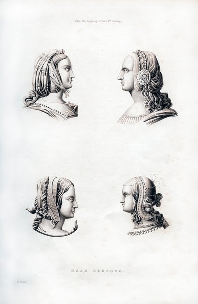 Coiffures, début du XVIe siècle, 1843 - Henry Shaw