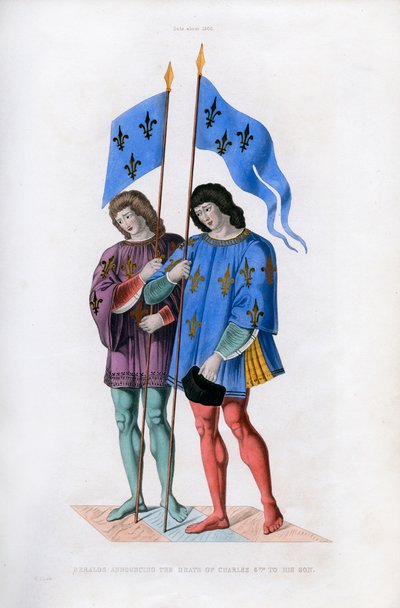 Hérauts annonçant la mort de Charles VI à son fils, vers 1500, 1843 - Henry Shaw
