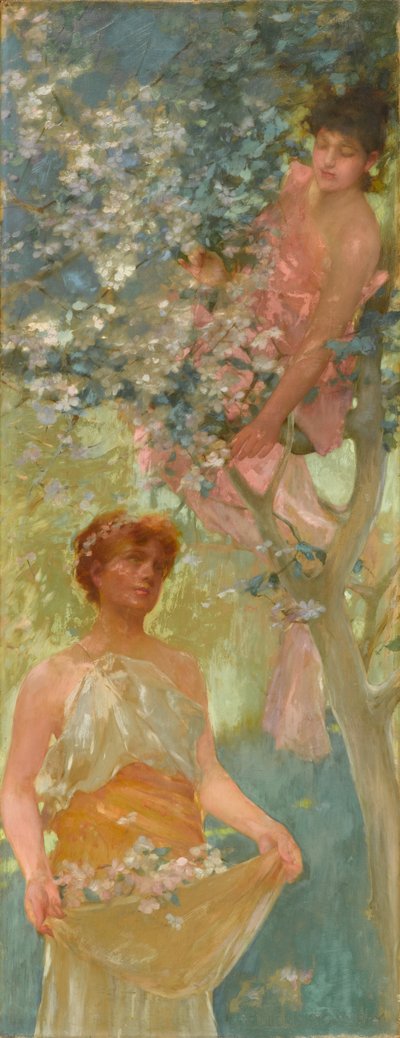 Parmi les fleurs, milieu des années 1880 - Henry Siddons Mowbray