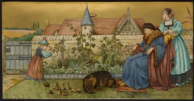 Sans Tout, plaque illustrant une illustration des Sept Âges de Shakespeare - Henry Stacey after Marks