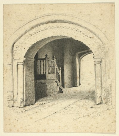 Arcade menant à la Grammar School, Bristol - Henry Stacy Marks