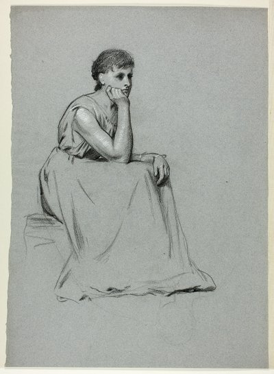 Femme assise se reposant sur son coude - Henry Stacy Marks