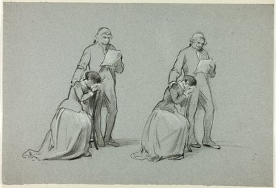 Deux esquisses : Père et fille - Henry Stacy Marks