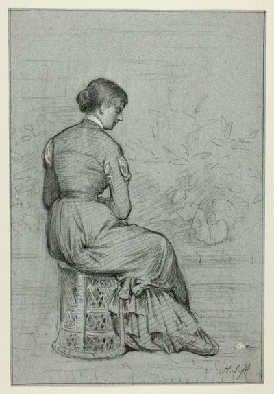 Femme assise sur un tabouret - Henry Stacy Marks