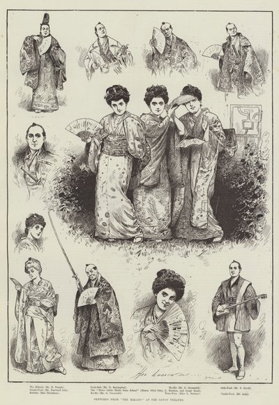 Croquis de "The Mikado" au Savoy Theatre - Henry Stephen (b.1861 fl.1880 1925) Ludlow