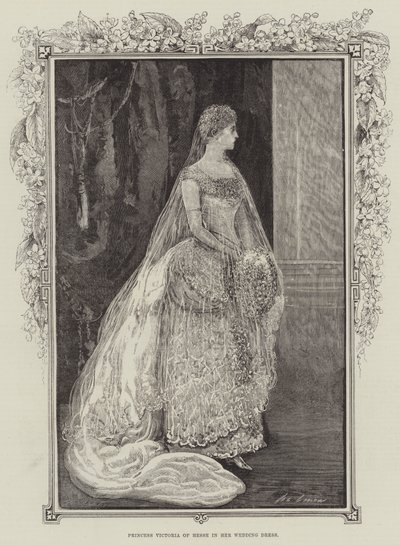 Princesse Victoria de Hesse dans sa robe de mariée - Henry Stephen Ludlow