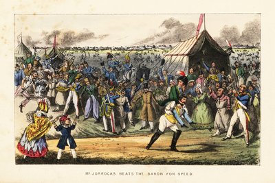 Gentlemen anglais pariant sur une course à pied inhabituelle lors d
