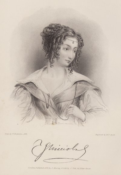 Comtesse Teresa Guiccioli, maîtresse de Lord Byron (gravure) - Henry Thomas (after) Ryall