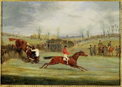 Une course de steeple, une autre haie - Henry Thomas Alken