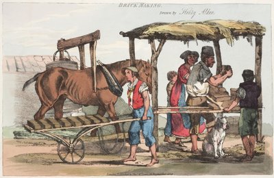 Fabrication de briques, publié par Thomas Mclean de Haymarket, 1824 - Henry Thomas Alken