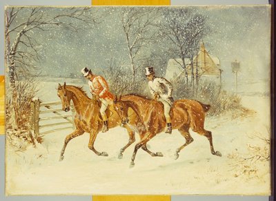 Sortir dans une tempête de neige - Henry Thomas Alken