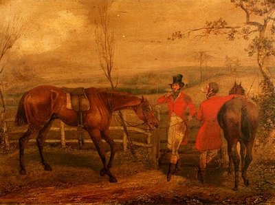 Chasseurs fumant près d