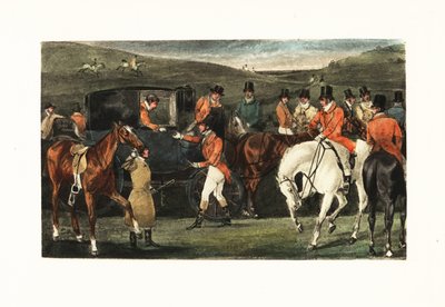 Gentlemen victoriens à cheval se rassemblant pour une chasse au cerf - Henry Thomas Alken