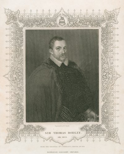Portrait de Sir Thomas Bodley (1545-1613) (gravure) - Henry Thomas Ryall