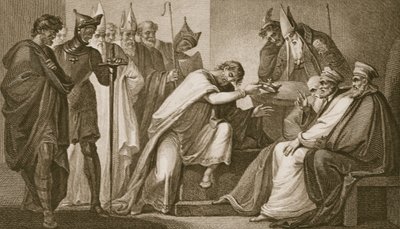 Édouard II abdiquant sa couronne, gravé par Schiavonelli, illustration de 