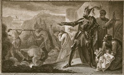 Édouard Ier retirant la pierre de Scone, gravé par Neagle, illustration de 