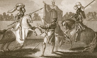 Richard II suspendant le duel entre Hereford et Norfolk, illustration de 
