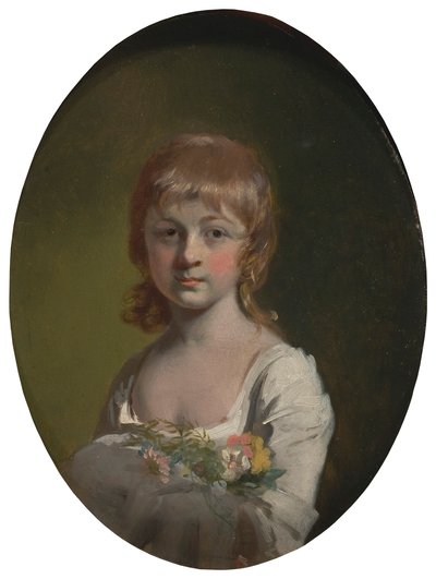 Fille avec un Bouquet de Fleurs - Henry Walton