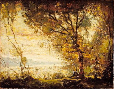 Coucher de soleil sur la rivière Mystic, Connecticut - Henry Ward Ranger