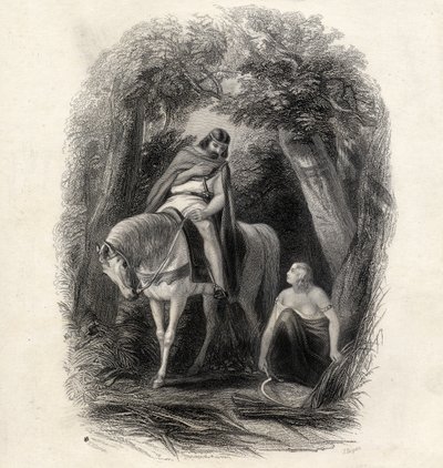 Roi Cormac (d.1138) et la Belle Eithne, gravé par J.Rogers, de 