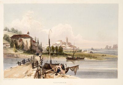 Fontarabie, avec le couvent et le pont des Capauchinos, des Croquis de paysages dans les provinces basques d