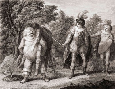 Falstaff avec le corps de Hotspur sur son dos - Henry William (after) Bunbury