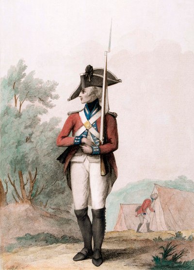 Soldat à pied, vers 1791 (gravure au pointillé) - Henry William (after) Bunbury
