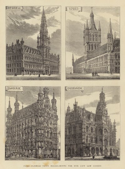Quatre hôtels de ville flamands, suggestions pour nos nouveaux palais de justice - Henry William Brewer