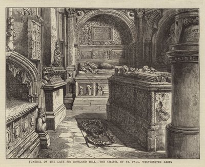 Funérailles de feu Sir Rowland Hill, la chapelle de St Paul, Westminster Abbey - Henry William Brewer